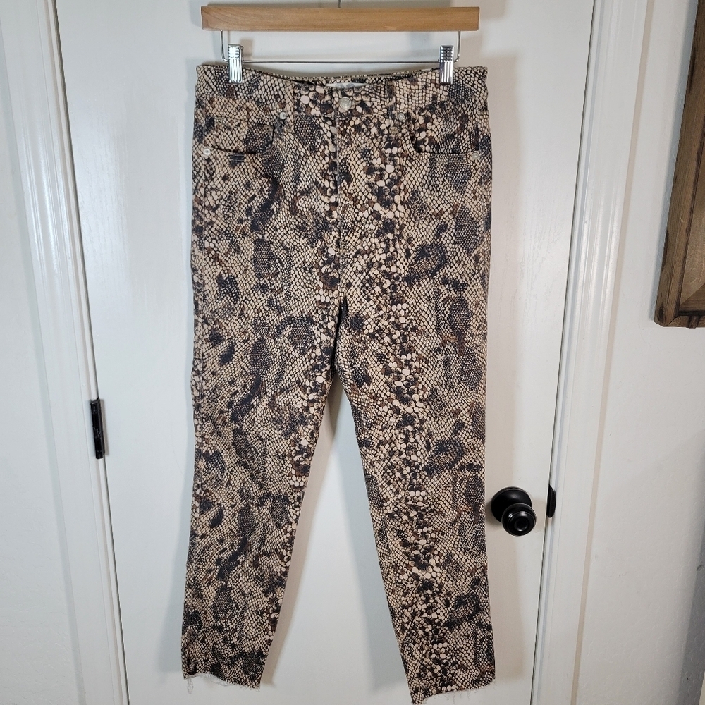 We The Free Snakeskin Pants Size 32 High Rise Cropped Edgy Festival